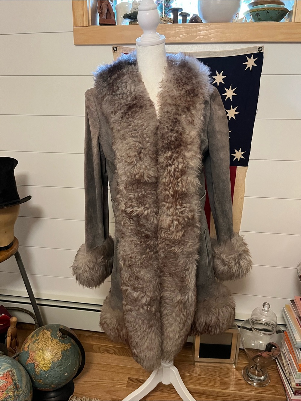 Vintage 60s Penny Lane Suede Coat Jacket Boho Mod Hippie